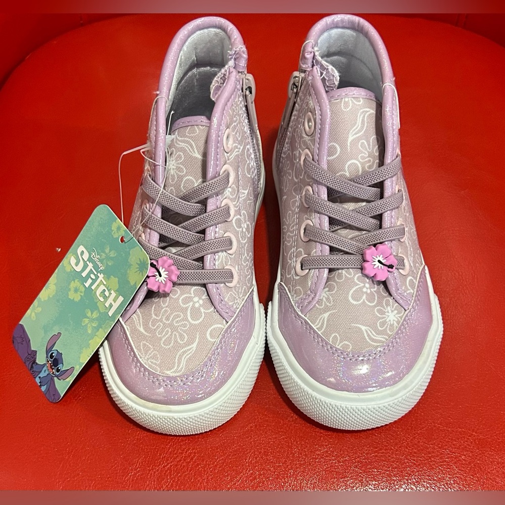 Disney Stitch high top sneakers ZIP down on the side Size 9 New With Tags